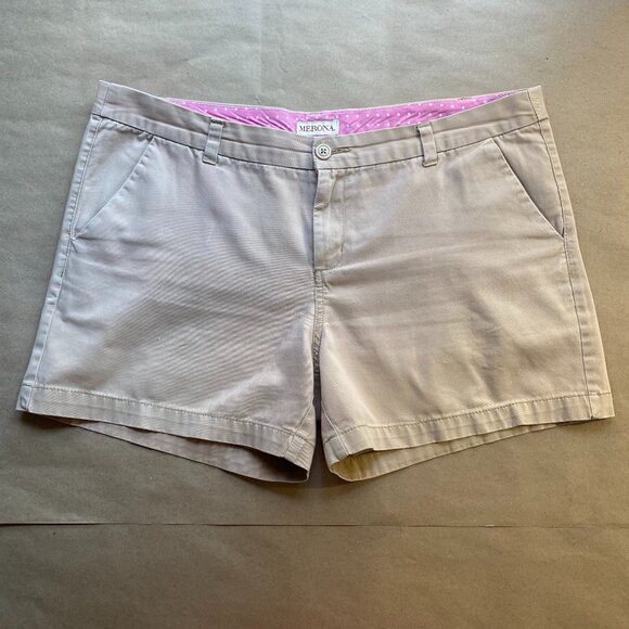 Merona Khaki Chino Flat Front Shorts - Picture 1 of 5